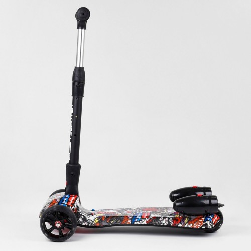 Самокат триколісний Best Scooter Maxi 17723, музичний з димовим ефектом, принт Графіті
