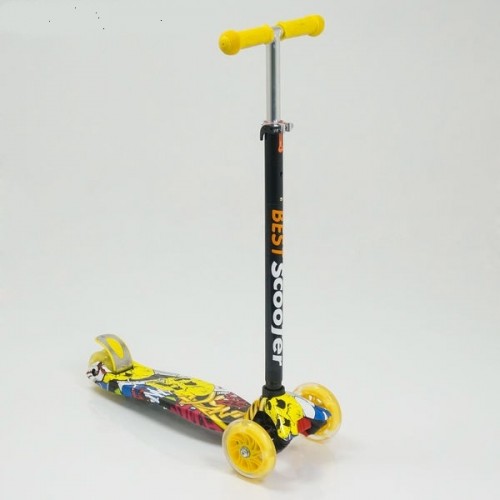 Триколісний самокат Best Scooter Maxi Graffiti 1394 жовтий