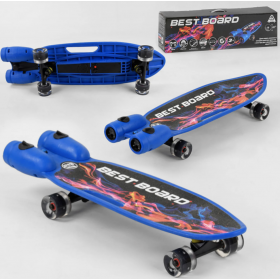 Скейт Best Board S-00605 з музикою і димом, USB зарядка, підсвітка колес, синій