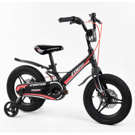 Велосипед двоколісний CORSO 14 MG-01025 магнієва рама, дискові гальма 14 ", чорно-червоний