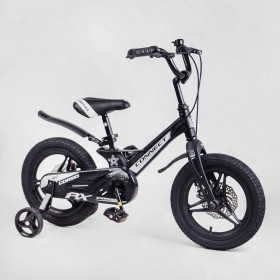 Велосипед двоколісний дитячий CORSO Connect 14 дюймів, магнієва рама, дискові гальма, MG14575, чорний