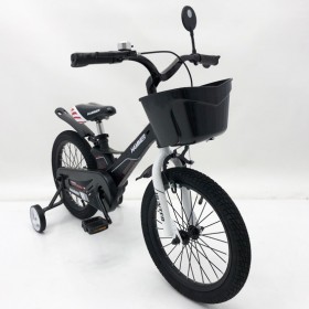 Дитячий двоколісний велосипед HAMMER HUNTER 1650D з магнієвою рамою, кошиком, ручне і ножне гальма, чорний 
