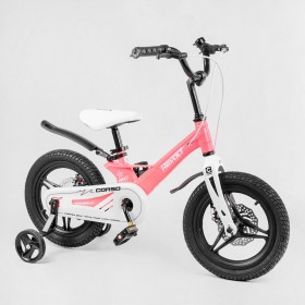 Велосипед двоколісний дитячий CORSO Revolt 14 дюймів, магнієва рама, дискові гальма, MG14207, рожевий