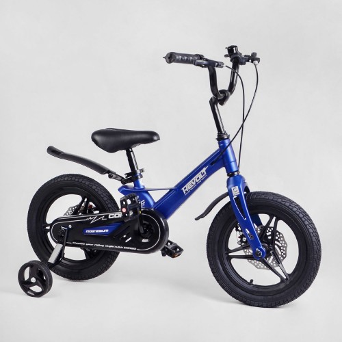 Велосипед двоколісний дитячий CORSO Revolt 14 дюймів, магнієва рама, дискові гальма, MG14098, синій