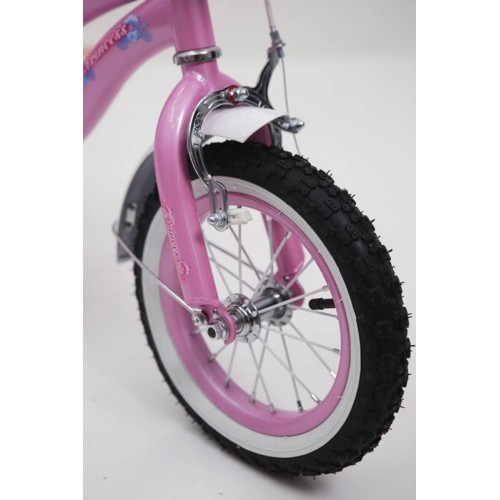 Дитячий велосипед Rueda Princess, 14 дюймів 14-03B, з кошиком для ляльок, з батьківською ручкою, рожевий
