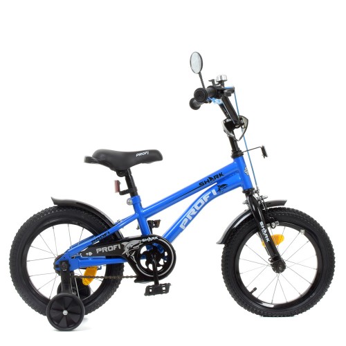 Велосипед двоколісний Profi Shark SKD45 колеса 14", з наклейками, синій