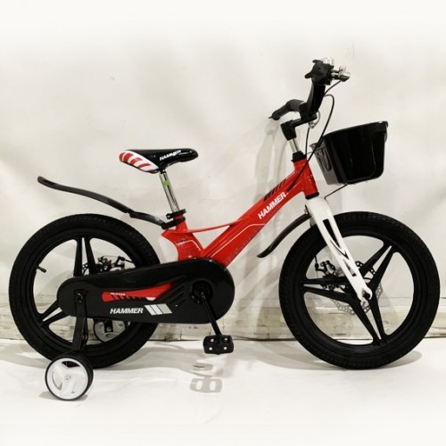 Велосипед двоколісний Sigma HAMMER HUNTER 16" полегшений, Магнієва рама з дисковими гальмами, червоний 
