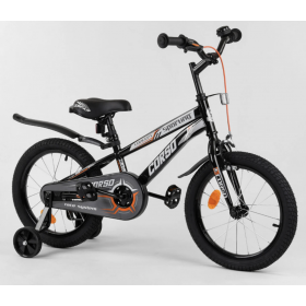 Велосипед двухколесный CORSO Sporting 16" R-16317, черно-оранжевый