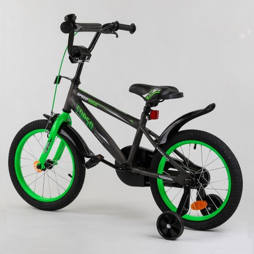 Велосипед двухколесный CORSO MaxSpeed EX 16 N-2948 16" черно-зеленый