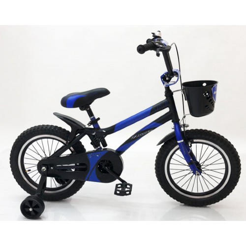 Дитячий велосипед HAMMER S500, 16 дюймів з кошиком, насосом і ремкомплектом, синій