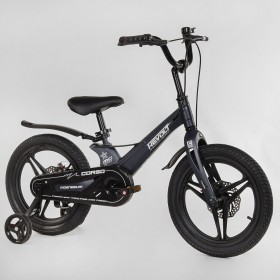 Велосипед двоколісний дитячий CORSO Revolt 16 дюймів, магнієва рама, дискові гальма, MG16402, чорний