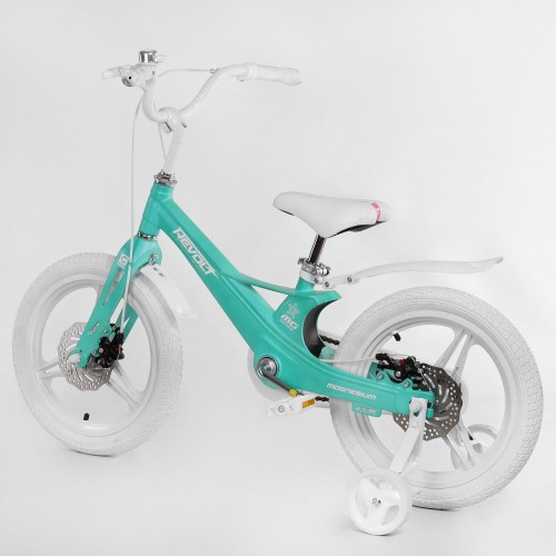 Велосипед двоколісний дитячий CORSO Revolt 16 дюймів, магнієва рама, дискові гальма, MG16902, бірюзовий