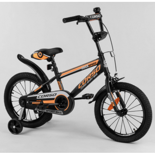 Велосипед двоколісний CORSO Sporting 16 " ST-16908, чорно-помаранчевий