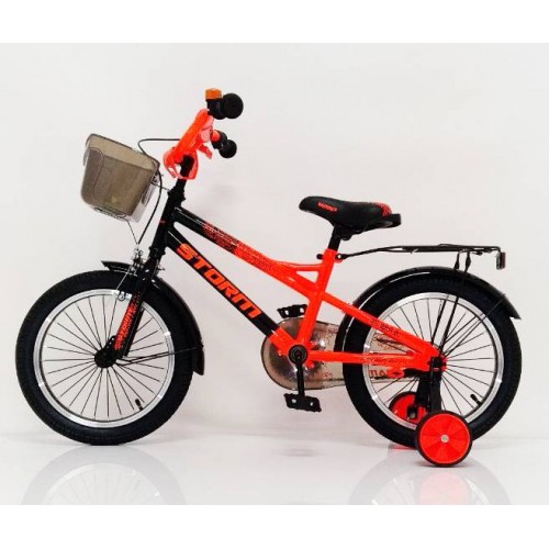 Велосипед дитячий Hammer Storm 16 "c кошиком, пляшкою, ремкомпелктом, помаранчевий