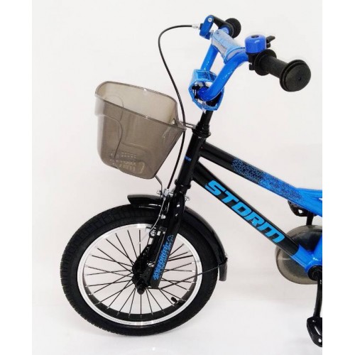 Велосипед дитячий Hammer Storm 16 "c кошиком, пляшкою, ремкомпелктом, синій