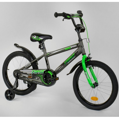 Велосипед двоколісний CORSO MaxSpeed ​​EX 18 N-3305 18" чорно-зелений
