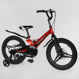 Велосипед двоколісний дитячий CORSO Connect 18 дюймів, магнієва рама, дискові гальма, MG18067, червоний