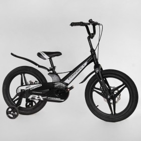 Велосипед двоколісний дитячий CORSO Connect 18 дюймів, магнієва рама, дискові гальма, MG18079, чорний