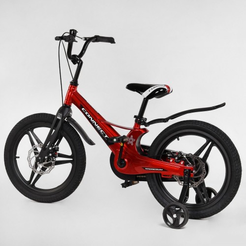 Велосипед двоколісний дитячий CORSO Connect 18 дюймів, магнієва рама, дискові гальма, MG18067, червоний