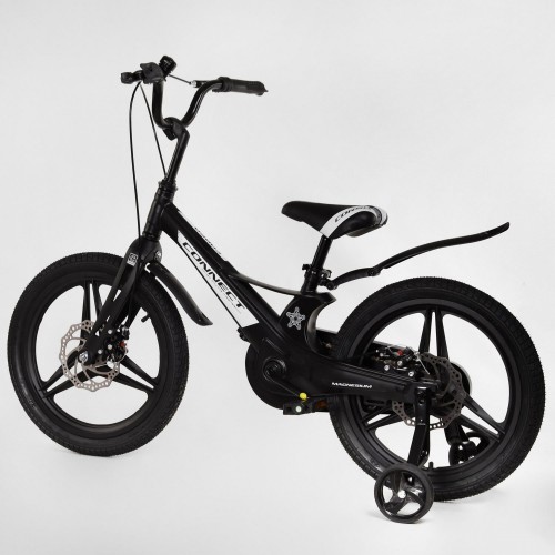 Велосипед двоколісний дитячий CORSO Connect 18 дюймів, магнієва рама, дискові гальма, MG18079, чорний