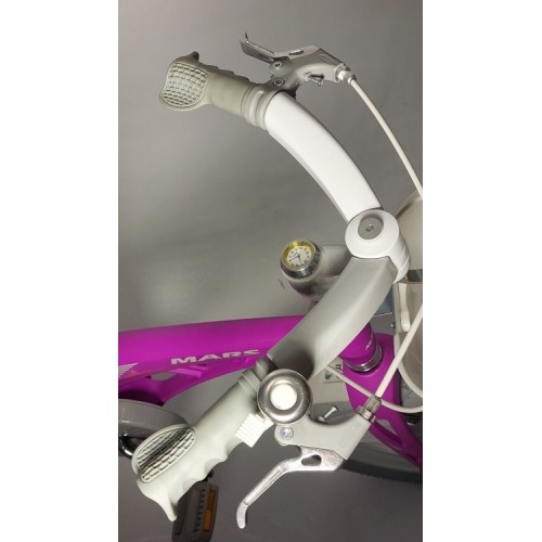 Велосипед для дівчаток MARS, 18 дюймів, магнієва рама, дискові гальма, кошик, бузковий