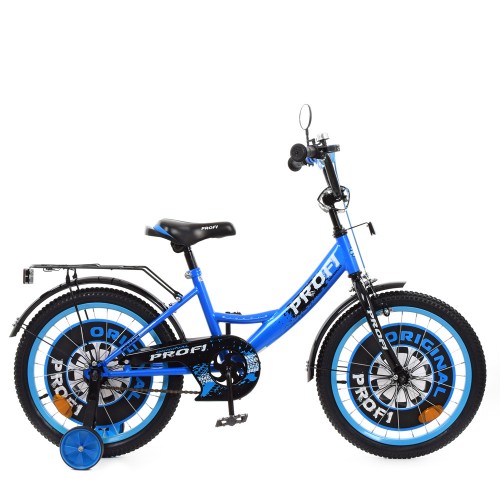Велосипед двоколісний Profi Original boy 18" з дзвіночком, наклейками, Y1844, синій