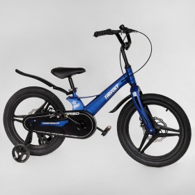 Велосипед двоколісний дитячий CORSO Revolt 18 дюймів, магнієва рама, дискові гальма, MG18288, синій