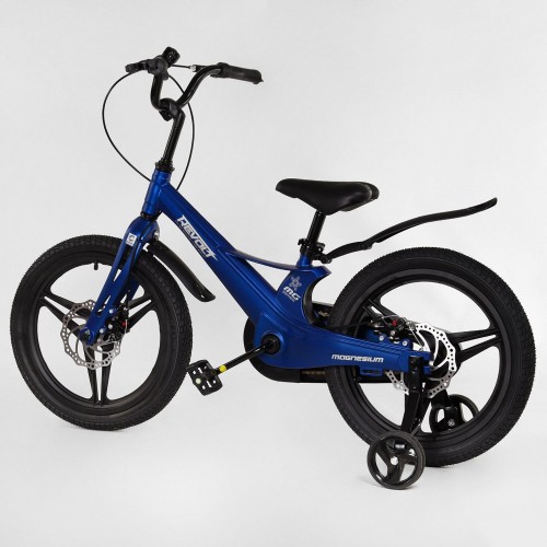Велосипед двоколісний дитячий CORSO Revolt 18 дюймів, магнієва рама, дискові гальма, MG18288, синій
