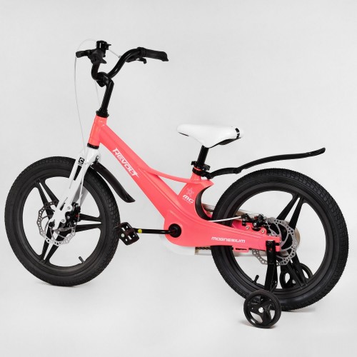 Велосипед двоколісний дитячий CORSO Revolt 18 дюймів, магнієва рама, дискові гальма, MG18610, рожевий
