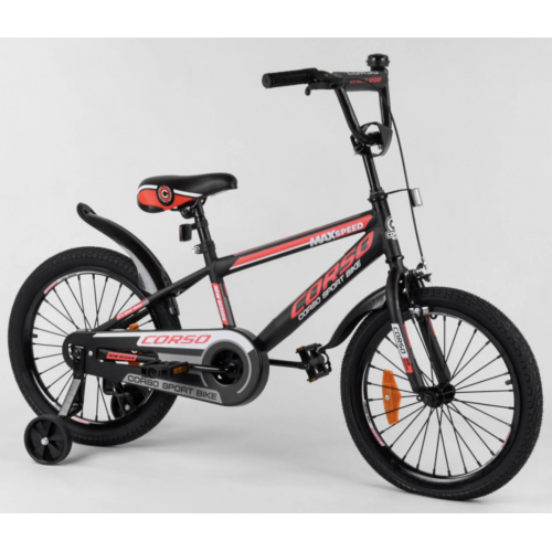 Велосипед двоколісний CORSO Sporting 18 " ST-18702, чорно-червоний