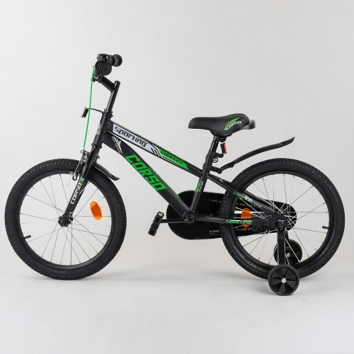 Велосипед двоколісний CORSO Sporting 18 "R-18153, чорно-зелений