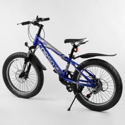 Велосипед двоколісний CORSO AERO ПОЛУФЕТ-байк 72989, сталева рама 11.5 ", колеса 20" чорно-синій