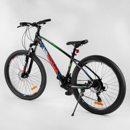 Спортивний велосипед CORSO AirStream 27.5 дюймів, рама алюмінієва, обладнання Shimano 21 швидкість, 21919, чорний