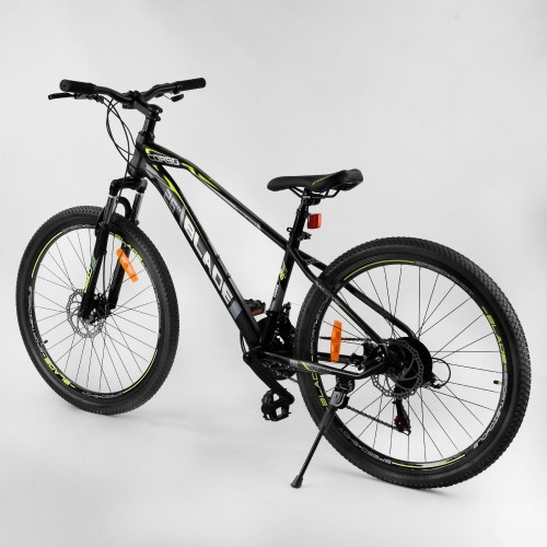 Спортивний велосипед CORSO BLADE 26 дюймів рама алюмінієва, обладнання Shimano 21 швидкість, 78892, чорно-жовтий