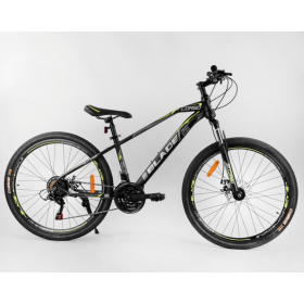 Спортивний велосипед CORSO BLADE 26 дюймів рама алюмінієва, обладнання Shimano 21 швидкість, 78892, чорно-жовтий