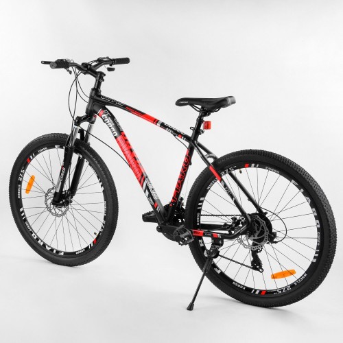 Спортивний велосипед CORSO FIARO 27.5 " 13658 рама алюмінієва, обладнання Shimano 21 швидкість, червоний