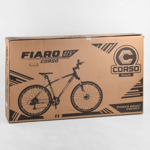 Спортивний велосипед CORSO FIARO 27.5 " 62935 рама алюмінієва, обладнання Shimano 21 швидкість, помаранчевий