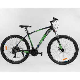 Спортивний велосипед CORSO FIARO 27.5 " 20322 рама алюмінієва, обладнання Shimano 21 швидкість, зелений