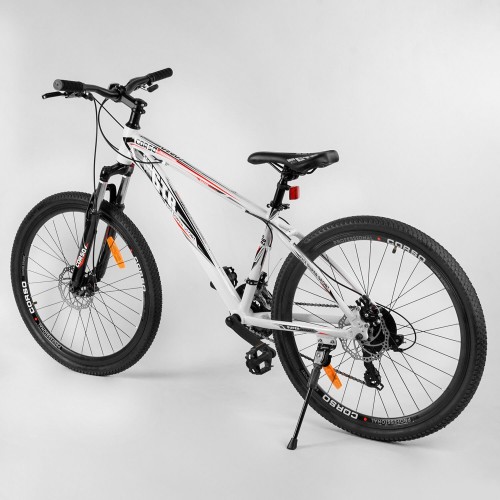 Спортивний велосипед CORSO GTR-3000 26 " 12685 рама алюмінієва, обладнання Shimano 21 швидкість, білий