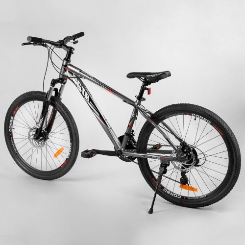 Спортивний велосипед CORSO GTR-3000 26 " 91428 рама алюмінієва, обладнання Shimano 21 швидкість, чорний