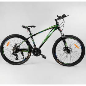 Спортивний велосипед CORSO GTR-3000 26 " 67982 рама алюмінієва, обладнання Shimano 21 швидкість, зелений