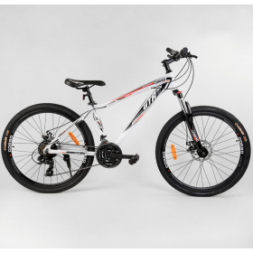 Спортивний велосипед CORSO GTR-3000 26 " 12685 рама алюмінієва, обладнання Shimano 21 швидкість, білий
