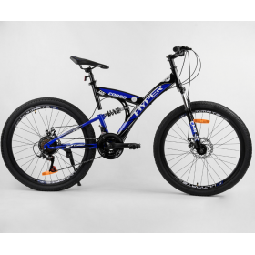 Велосипед спортивний CORSO Hyper 96203, 26 дюймів, рама 16 дюймів, 21 швидкість, синій