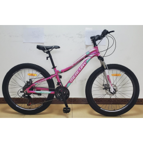Спортивний велосипед CORSO Mercury 26 дюймів 73153 рама алюмінієва, обладнання Shimano 21 швидкість, рожевий