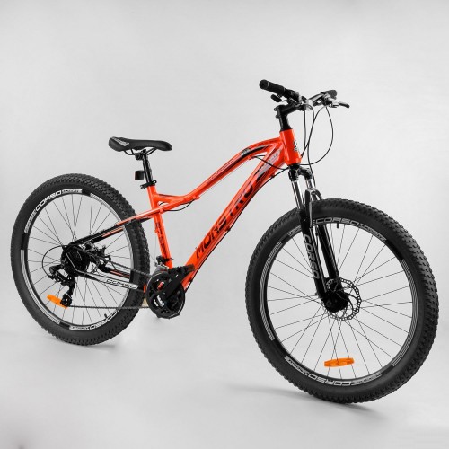 Велосипед алюмінієвий, спортивний Corso Monstro, 27,5 дюймів, рама 16 ", полуфетбайк, обладнання Shimano, помаранчевий