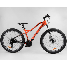 Велосипед алюмінієвий, спортивний Corso Monstro, 27,5 дюймів, рама 16 ", полуфетбайк, обладнання Shimano, помаранчевий