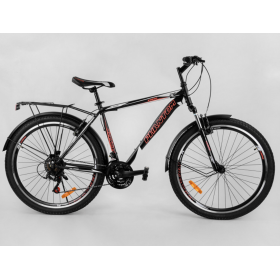 Спортивний велосипед CORSO Phantom 26 "23397 рама металева, SunRun 21 швидкість, крила, багажник, чорно-червоний