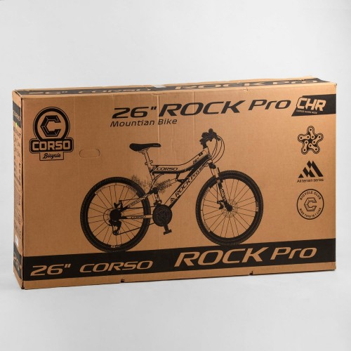 Спортивний велосипед CORSO Rock-Pro 26 "27779 рама металева, SunRun 21 швидкість, синій