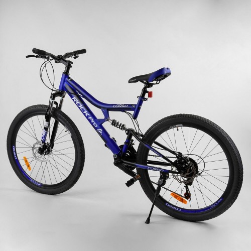 Спортивний велосипед CORSO Rock-Pro 26 "27779 рама металева, SunRun 21 швидкість, синій