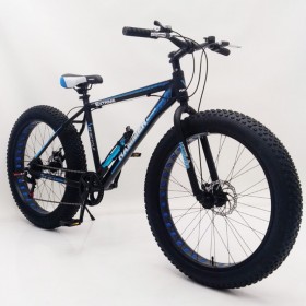 Спортивний велосипед HAMMER EXTRIME S800-MAX, Алюмінієва рама 19, широкі колеса 26''х4,0, обладнання SHIMANO, з пляшкою, чорно-синій